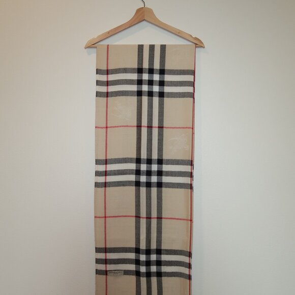Burberry Check Cashmere Scarf - Stone - Picture 5 of 5